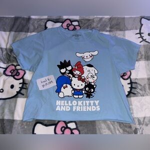 CCO XL Hello Kitty Sanrio Blue Womens CropTop T-Shirt BNWT